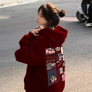 【Wik】帽t 大學t 上衣 上衣長袖 衛衣 連帽衛衣 加絨衛衣 落肩加絨衛衣女秋冬設計感連帽小眾大碼寬鬆百搭長袖上衣