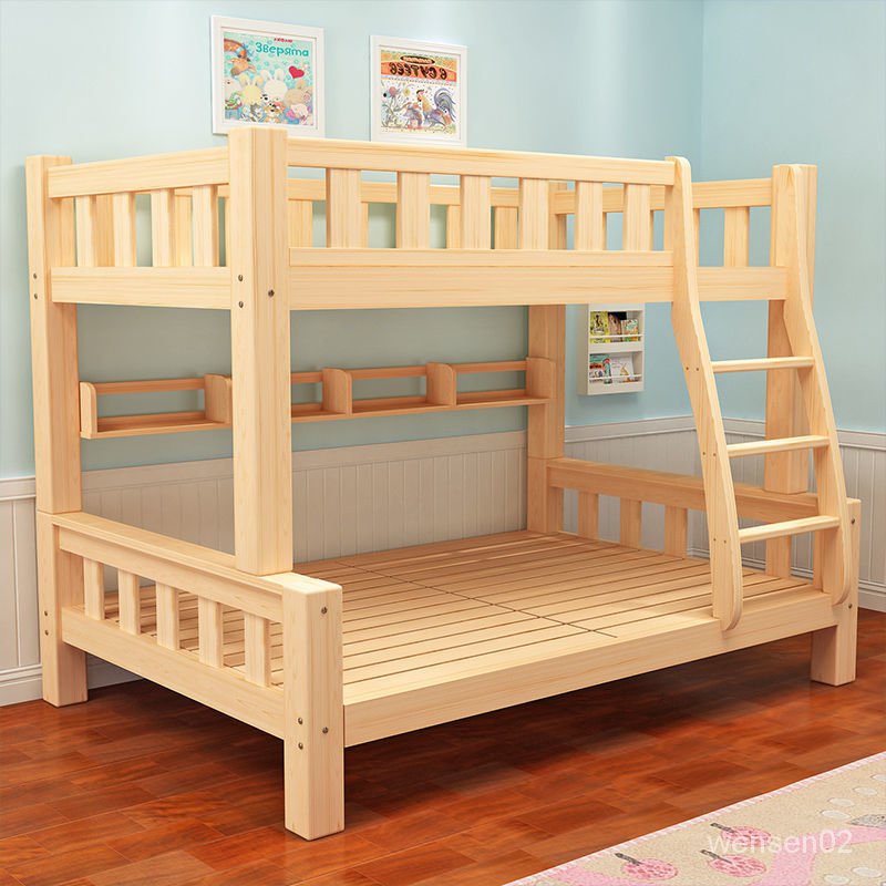 【文森母嬰】上下床雙層床上下鋪木床兩層全實木宿捨高低床子母床可拆分兒童床 4ZEN