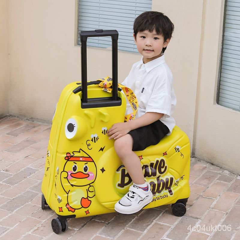 【文森母嬰】途智可坐兒童行李箱騎行旅行箱登機箱卡通拉桿箱可坐式木馬箱子24 WM7V