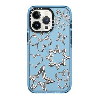 CASETiFY 保護殼 iPhone 13 Mini/13/13 Pro/13 Pro Max 金屬愛心星星 Chrome Doodles