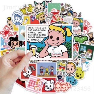 【全店免運】拍30送30張 日系潮牌 原田治貼紙diy手賬素材貼紙 封口貼 筆電貼紙 防水 滑板冰箱ipad水杯保溫杯手