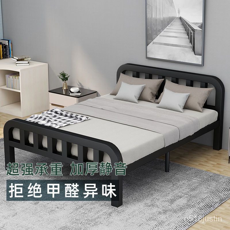 廠傢直銷 單人床 鐵架床 榻榻米床架 鐵藝床1.5米加固傢用1米單人床1.5米出租房1.8米雙人床特價清倉