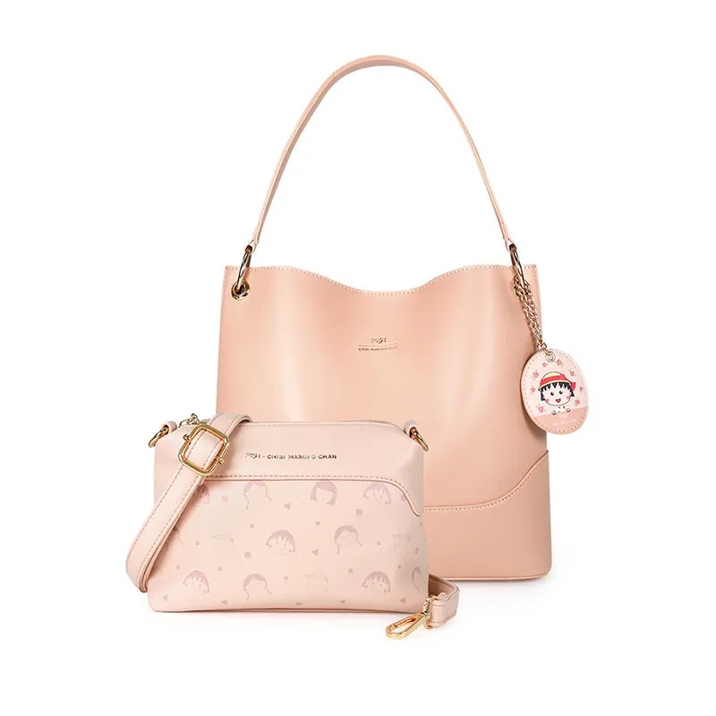 PG x 櫻桃小丸子 微甜笑顏 手提包-粉色 墊腳石購物網