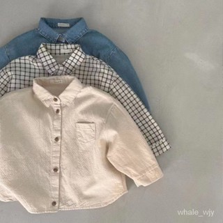 韓版寶寶衣服 嬰兒衣服 寶寶工裝襯衫外套 開衫單排扣胸前口袋衫翻領外套 兒童長袖外套 嬰兒上衣外套 寶寶襯衫