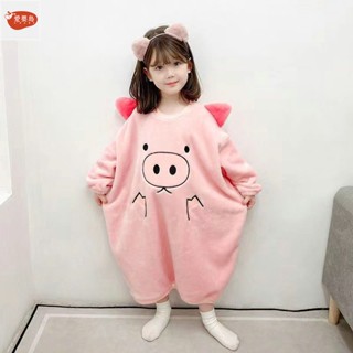 兒童睡衣 秋冬款寶寶連體睡袋加厚法蘭絨男女中童珊瑚絨小女孩睡裙