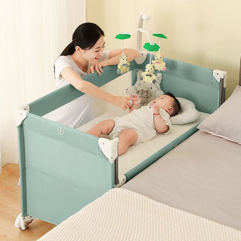 拚接床 嬰兒床 寶寶床 coolbaby酷豆丁新生嬰兒床03嵗拚接便攜式可折疊移動多功能兒童床
