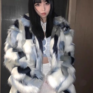 皮草外套 ❤️水貂絨外套高階奢華環保狐狸毛皮草外套女新版加厚保暖毛毛絨洋氣大衣冬 女生毛毛外套 狐狸毛外套 貂皮大衣 7