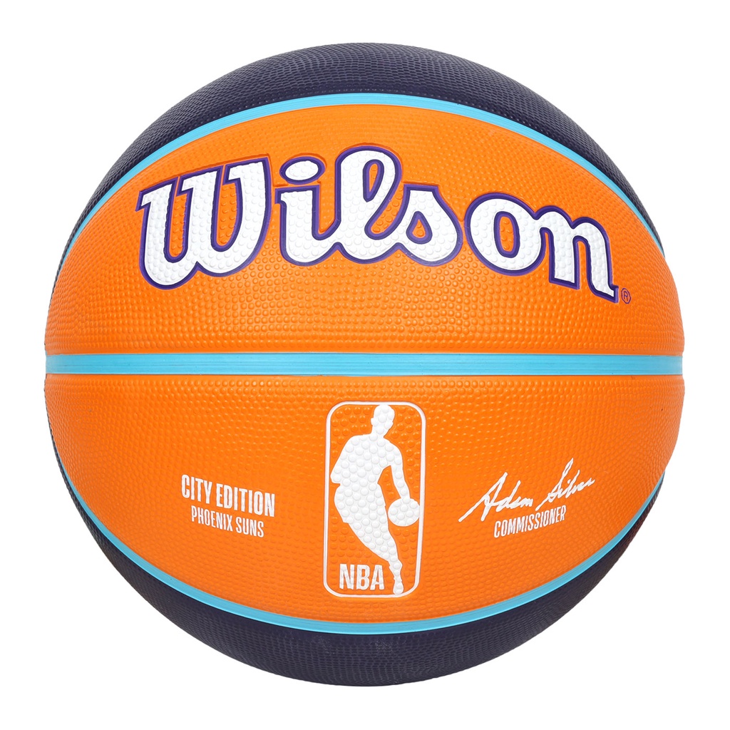 WILSON NBA城市系列-太陽-橡膠籃球 7號籃球(訓練 室外 室內「WZ4024224XB7」 橘丈青白藍