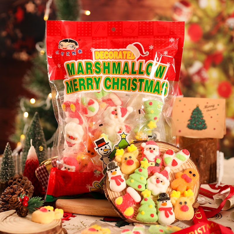 聖誕節糖果獨立小包裝棉花糖卡通聖誕老人軟糖可愛兒童零食