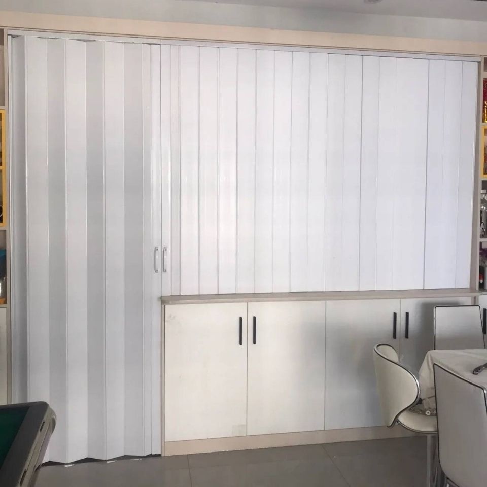定制室內PVC折疊門隔斷開通燃氣免打孔臨時簡易廚房門商鋪推拉門訂金