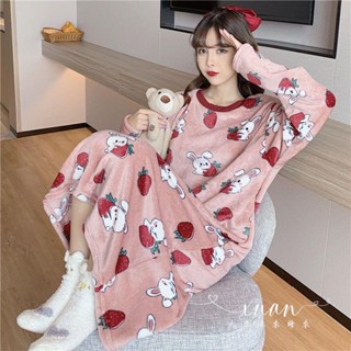 Xuan♥秋冬季睡裙女珊瑚絨加厚連體睡衣卡通新款網紅爆款少女可愛家居服