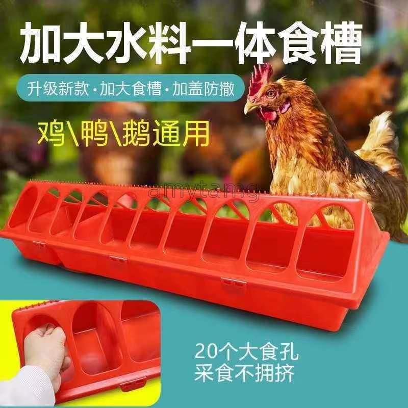 新品 上新 小雞料桶雞鴨鵝多孔料槽自動下料筒餵食器 小雞餵食槽帶蓋餵雞食槽 amytamg