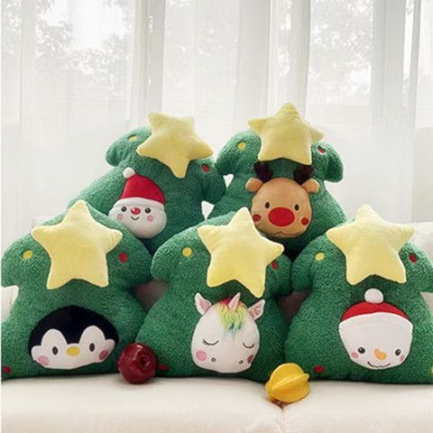 網紅聖誕抱枕 變身玩偶 毛絨玩具 聖誕老人 雪人 麋鹿 企鵝公仔 玩偶抱枕 聖誕節禮物 佈娃娃 交換禮物