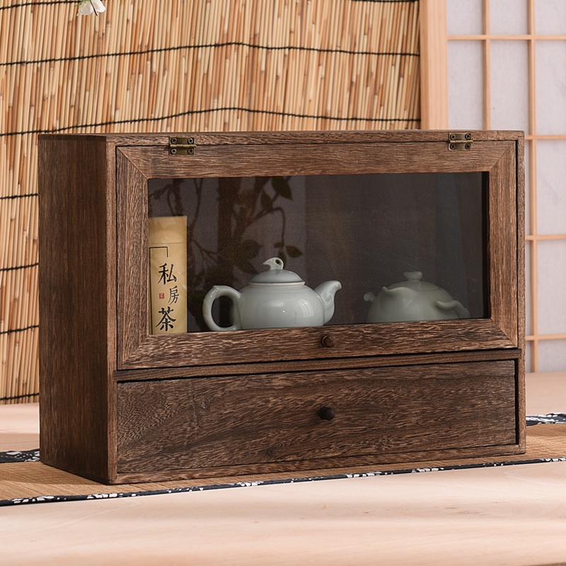 實木 防塵 茶杯架 茶壺 盒 茶具 置物盒 茶寵 收納櫃 博古架 茶葉櫃