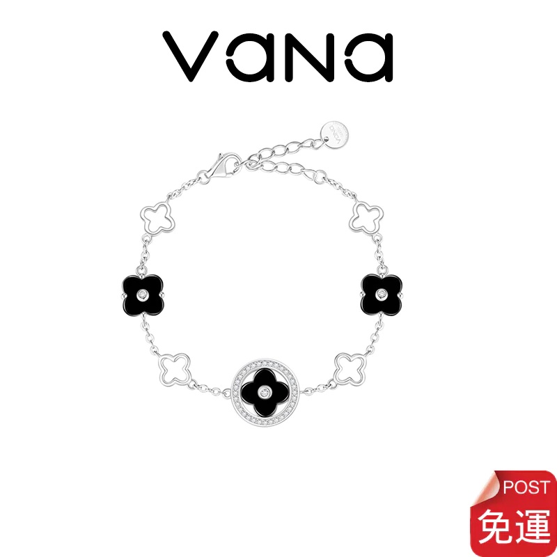 【官方正品】 Vana 瓷心一片四葉草手鍊 S925純銀手鍊 幸運草手鍊女生 可愛手鍊  玫瑰金白金手鍊