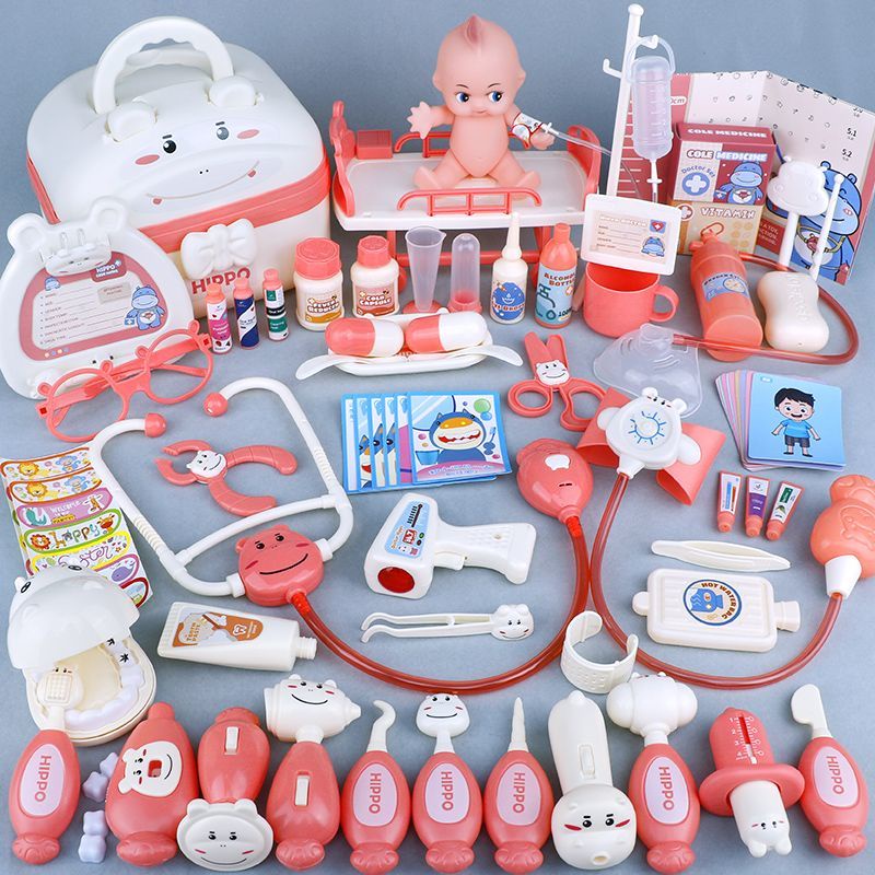 兒童小醫生女孩玩具套裝醫藥箱聽診器打針扮演護士過家家男孩寶寶