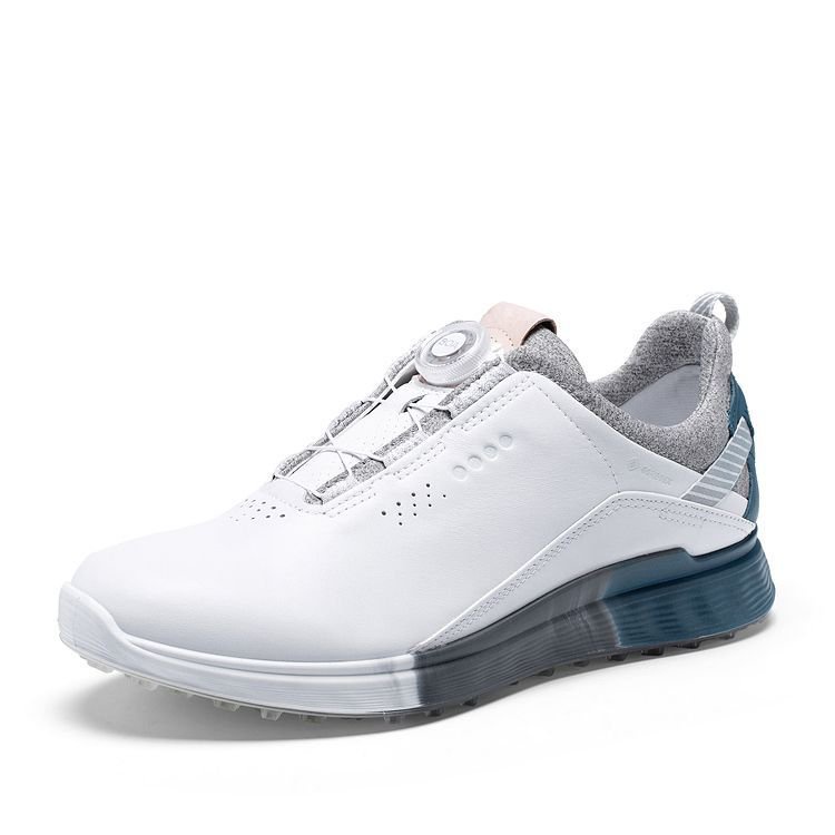 ECCO 新款男士高爾夫球鞋自動扣防滑固定鞋釘真皮戶外休閒運動男款鞋子 SBL5