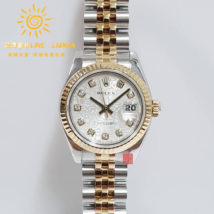 Rolex 勞力士 179173 原廠保單盒裝 白紀念新包台鑽石面盤 錶徑26mm 自動機械 大眾當舖 編號9501