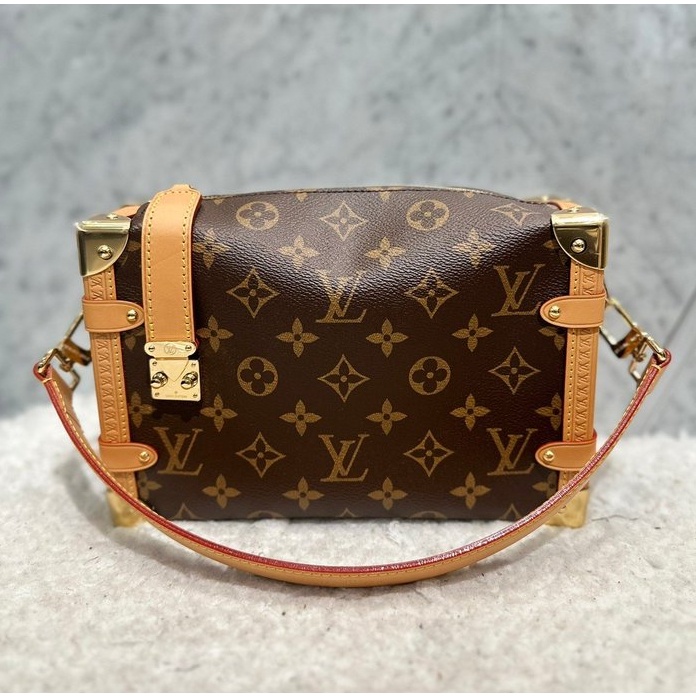 二手精品全新真品 LV 秀款 爆款 老花 SIDE TRUNK 軟箱包 箱子包 M46358