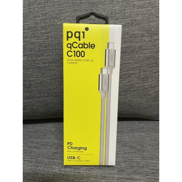 PQI 勁永USB-C to C數據線 高密度纖維編織快充線_qCable C100 iPhone15傳輸線 充電線