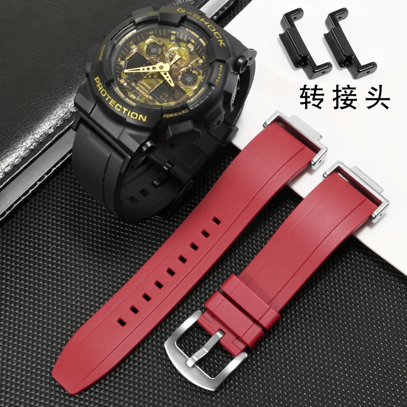 ☾送工具☀適配G-SHOC.K橡膠手表帶GA110 120 400 700 2100改裝配件氟橡膠帶 手表配件414㊋