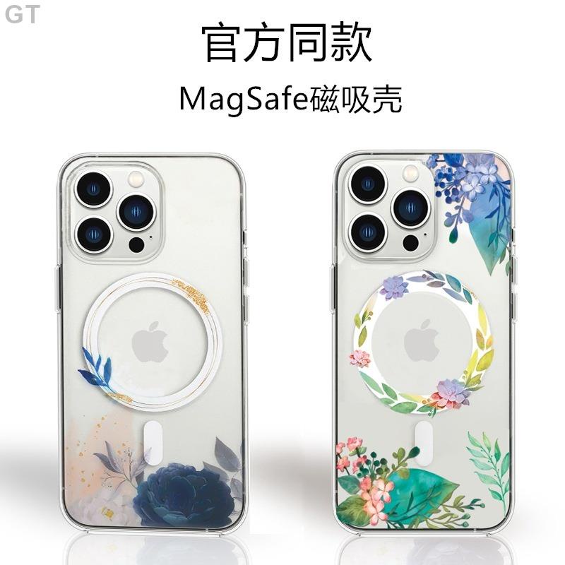 GT-適用iPhone 13磁吸14 Pro Max手機殼magsafe蘋果13Pro透明11無線充電12ProMax手
