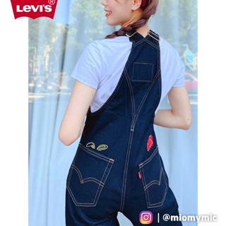 Levis 牛仔吊帶寬褲 / 絨面徽章細節 / 精工黑染工藝 女 A0959-0002 熱賣單品