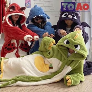 「TOAO」✨皮卡丘睡袍❤浴袍 居家服睡衣 秋冬季睡袍女法蘭絨浴袍睡衣加厚米妮款情侶珊瑚絨家居服女 睡袍 卡通居家睡袍