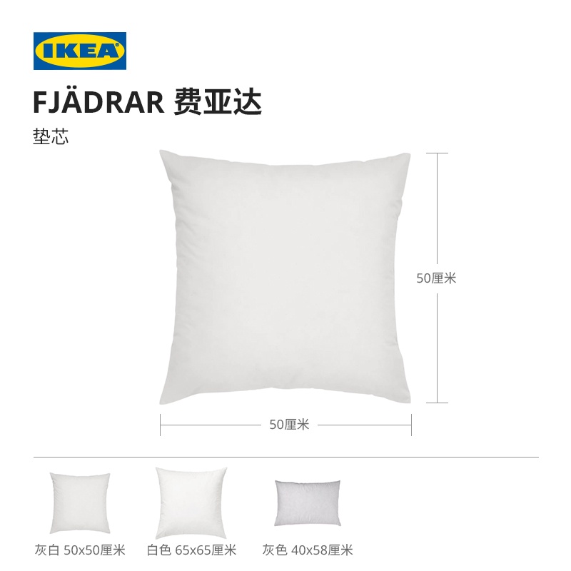 IKEA 宜家 FJADRAR 費亞達 墊心 抱枕 頭套 芯 灰白 現代 簡約 北歐風 客廳用