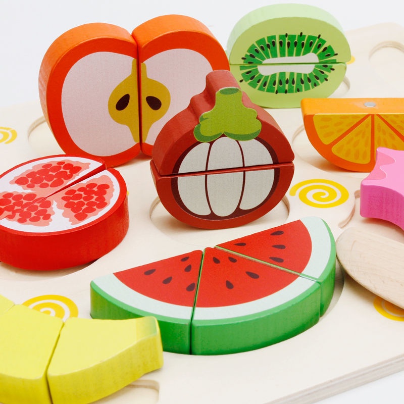 仿真積木制水果蔬菜切切看切切樂磁性切水果玩具兒童仿真過家家