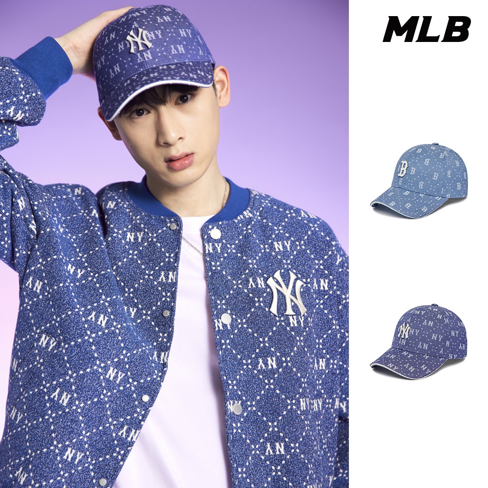 歐美代購 免稅正品 MLB 可調式硬頂棒球帽 MONOGRAM系列 紅襪/洋基隊 (3ACPMD13N-兩色任選)