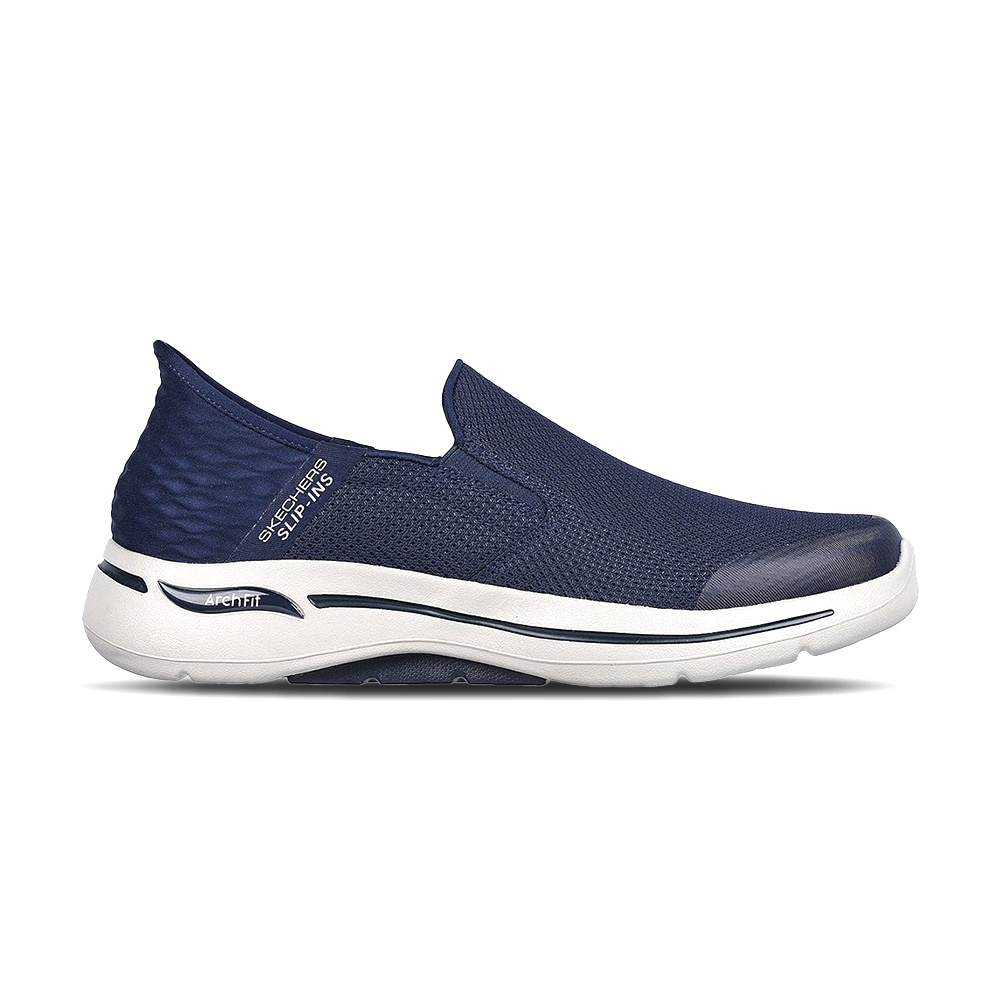 Skechers Go Walk Arch Fit 男 藍 白 緩衝 支撐 無鞋帶 健走鞋 216259NVY