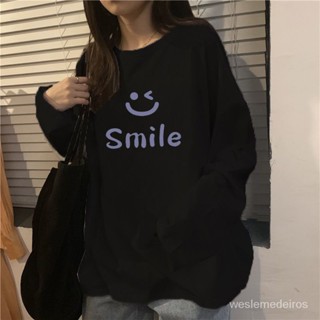 長袖T恤女秋季2022新款韓版寬鬆百搭圓領學生慵懶可愛上衣潮流ins【weslemedeiros】