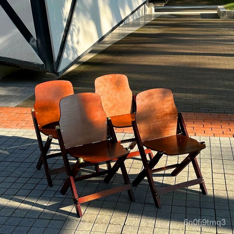 免運#複古影院折疊椅風琴椅便攜式椅咖啡椅民宿椅餐椅露營椅可折疊耐用 GWC1