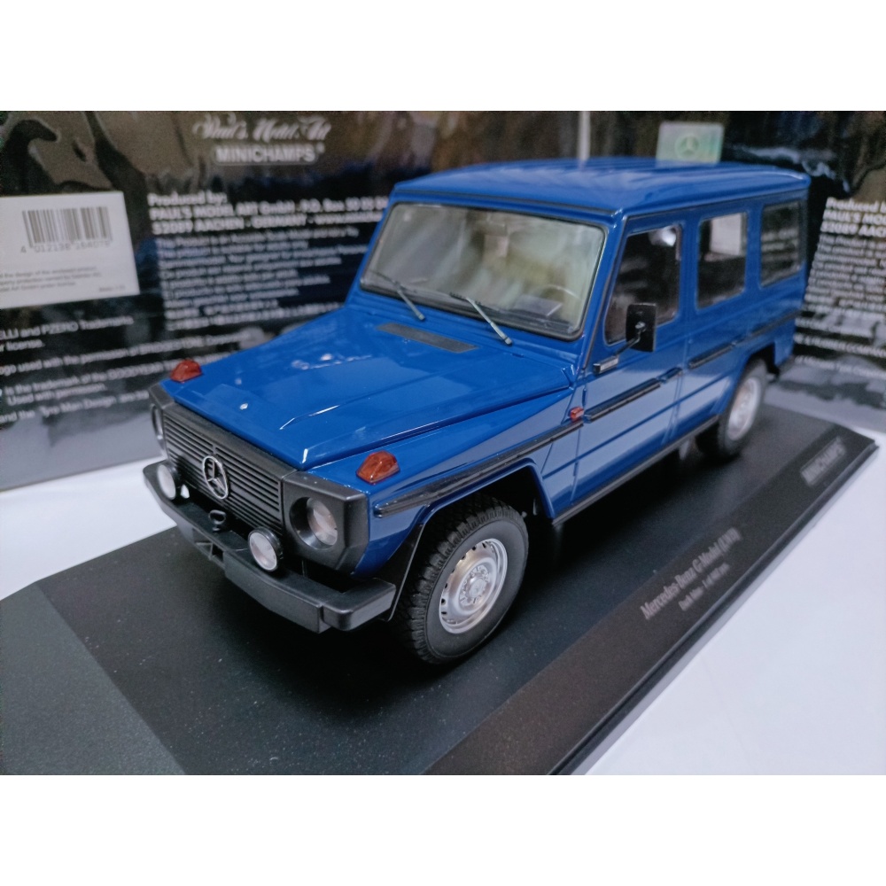 迷你切 1 18 賓士第一代G級長軸越野車模型G-Wagon W460 1980藍色
