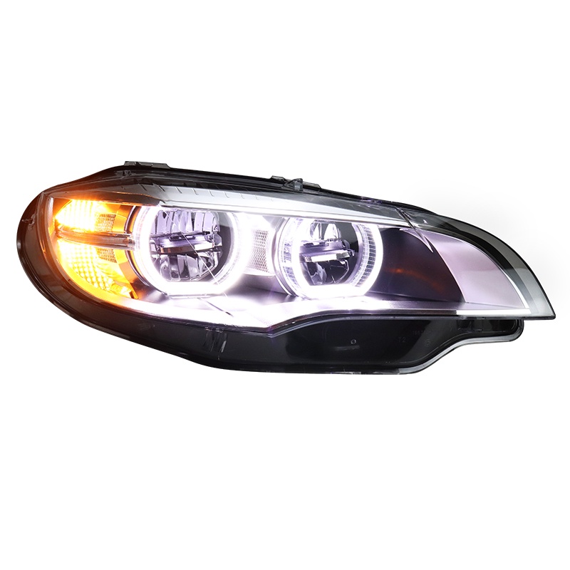 適用于08-14款BMW X6大燈總成E71改裝新款LED天使眼日行燈LED大燈