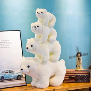可愛仿真北極熊公仔小白熊布娃娃玩偶毛絨玩具抱枕女生兒童日禮物