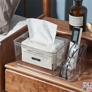 【熱銷】 簡約創意ins透明紙巾盒家用客廳收納盒