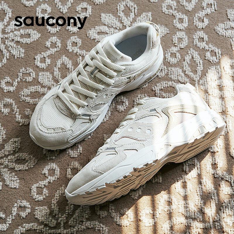 Saucony索康尼冬季新款GSD 90S復古休閒鞋厚底運動鞋燈芯絨老爹鞋
