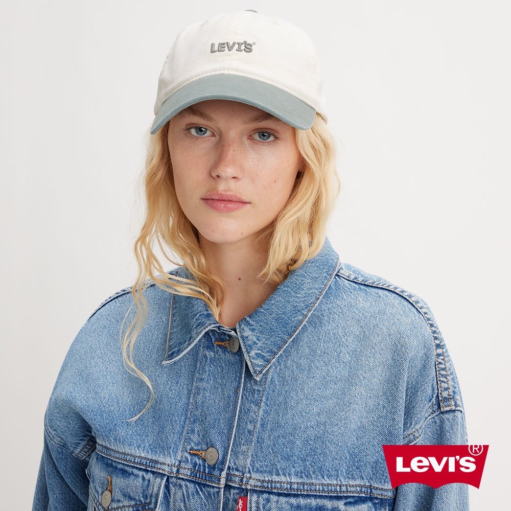 Levis 可調式環釦棒球帽 / 精工立體刺繡Logo 白 男女 D7946-0001 人氣新品