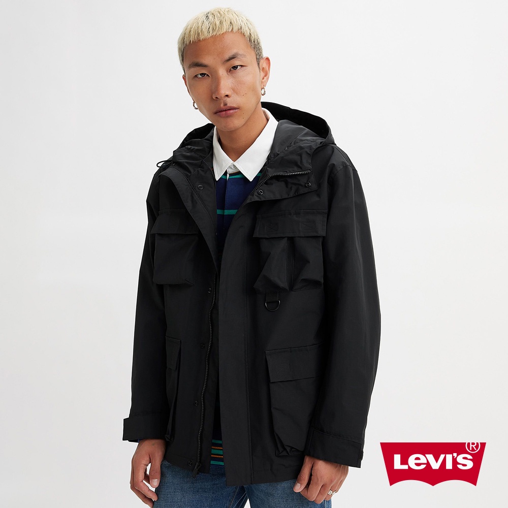 Levis 野營系連帽風衣外套 / 多口袋機能設計 碳黑 男款 A5632-0002 熱賣單品