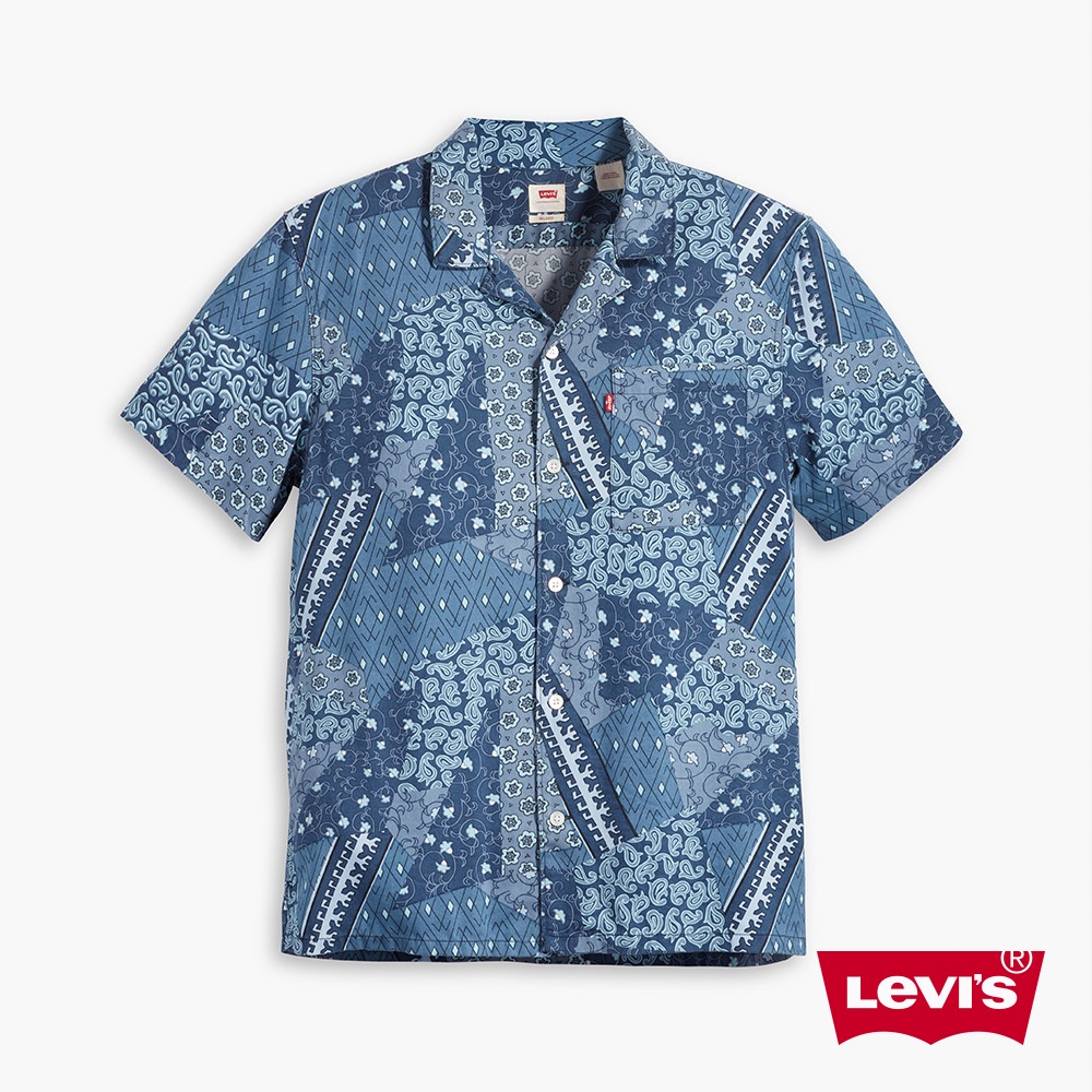 Levis Bandana萬花筒拼接短袖襯衫 / 純天絲棉 男款 72625-0069 熱賣單品