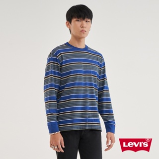 Levis 寬鬆版長袖條紋T恤 / 迷你字母Logo 男款 A6887-0009 熱賣單品