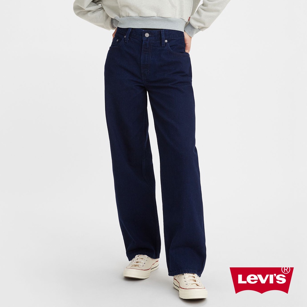 Levis Wellthread環境友善系列 街頭休閒風高腰寬直筒牛仔長褲 女 A3028-0001 熱賣單品