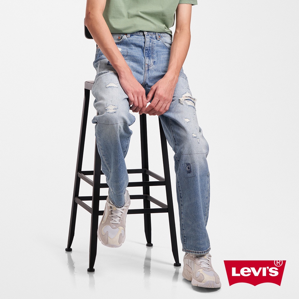 Levis Stay Loose復古寬鬆版繭型牛仔褲 / 多重刷破補丁工藝 男款 29037-0019 熱賣單品