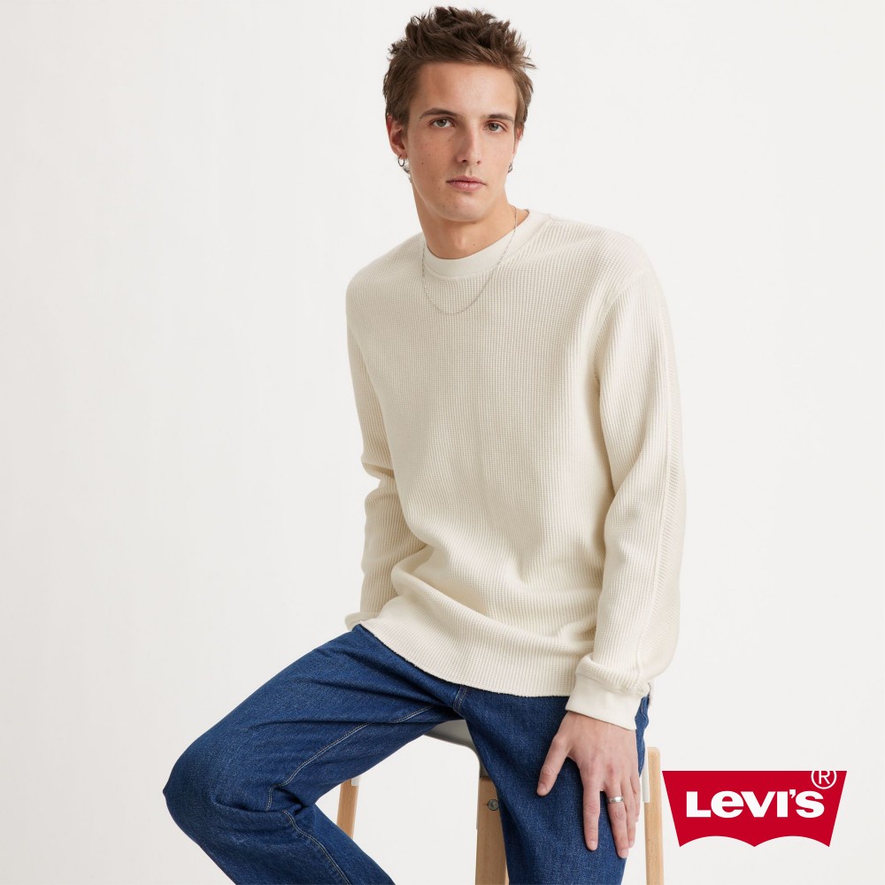 Levis 經典寬鬆版長袖針織衫 / 牛奶白 男款 A1851-0010 熱賣單品