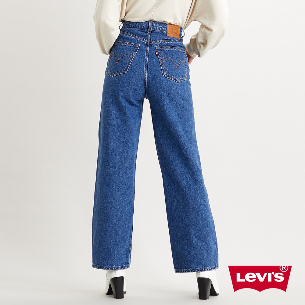 Levis High Loose 復古超高腰牛仔寬褲/ 中藍基本款/寒麻纖維/形象款 女 熱賣單品 26872-0002