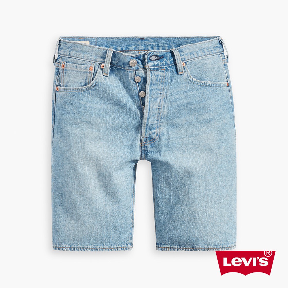 Levis 膝上牛仔短褲 / 淺藍基本款 / 彈性布料 男款 熱賣單品 36512-0141