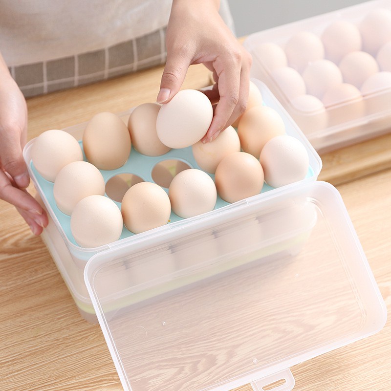 [現貨] 透明 雞蛋 收納盒 (15格) 可堆疊 保鮮盒 雞蛋格 冰箱 收納 露營