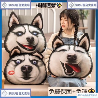 臺灣熱銷可愛哈士奇二哈抱枕手捂靠枕靠背墊護腰靠墊枕頭沙髮辦公室大靠背 腰靠墊 腰枕 靠枕 靠腰枕 腳靠墊 多功能抱枕